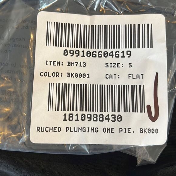 J Crew V-neck ruched one-piece swimsuit Womens Size Small Black - Picture 7 of 8